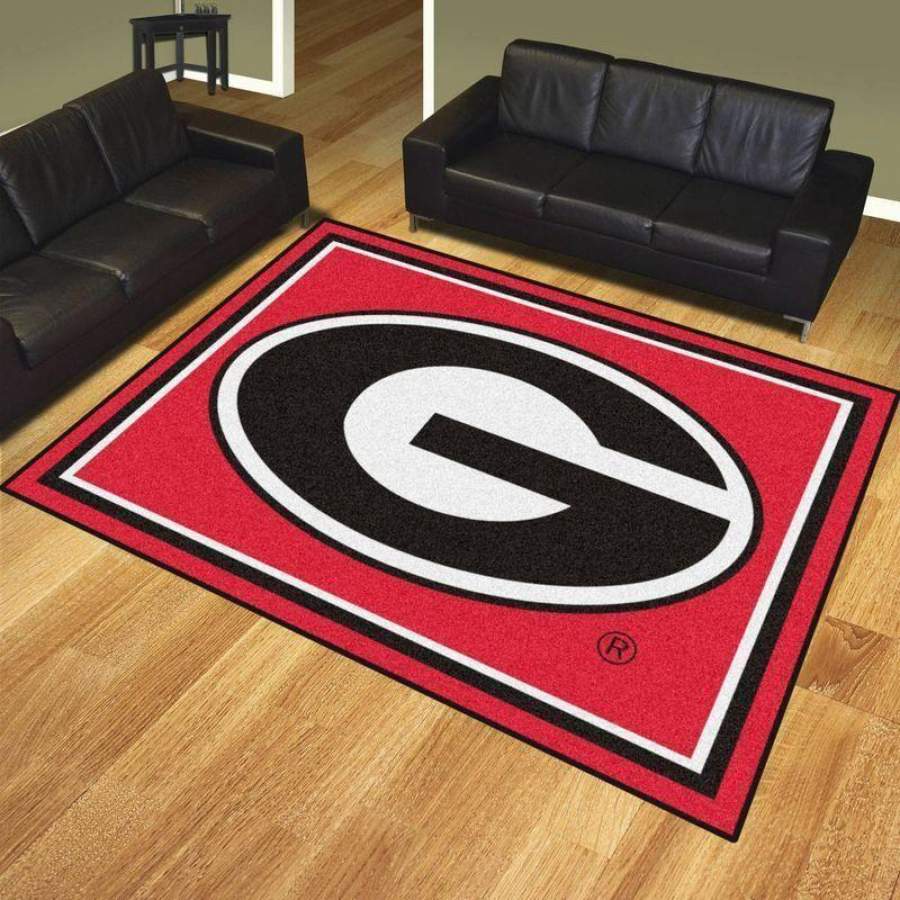 Georgia Bulldogs Area Rug, Football Team Logo Carpet, Living Room Rugs Floor Decor 1912074