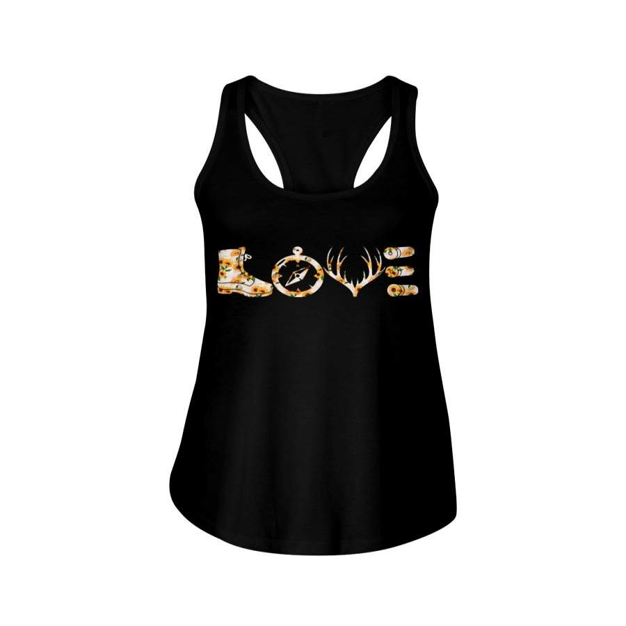 Love Hunting Gifts For Hunting Lovers Ladies Flowy Tank