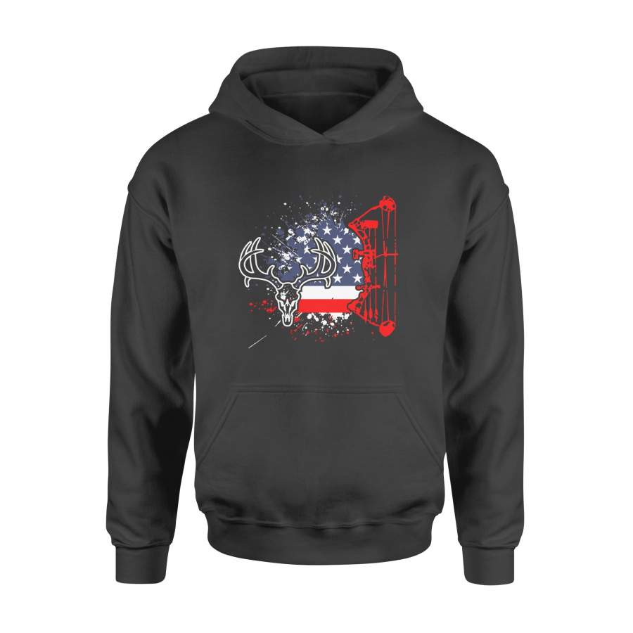 Hunting Deer USA American Flag Gift For Deer Hunters Hoodie