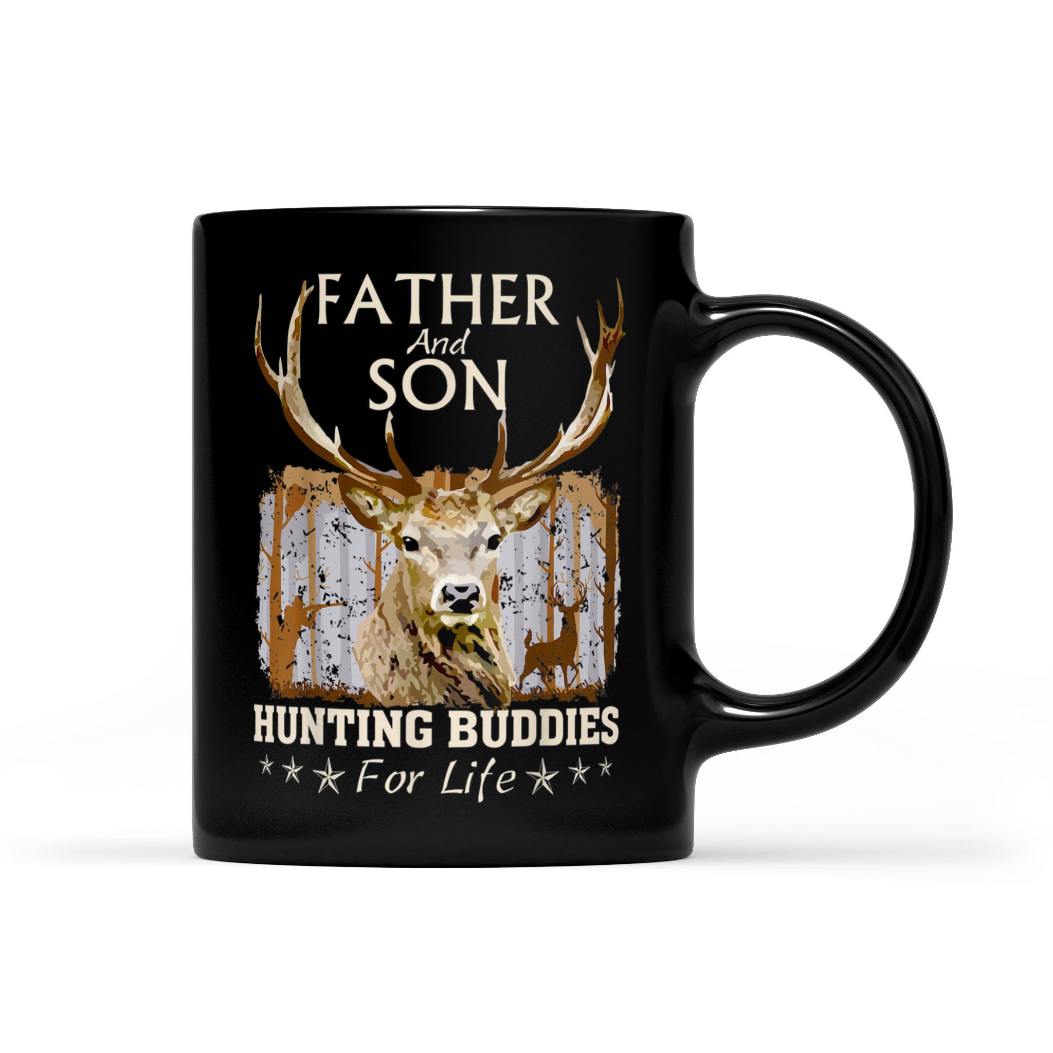 Father And Son Hunting Buddies For Life Gift For Dad – Black Mug