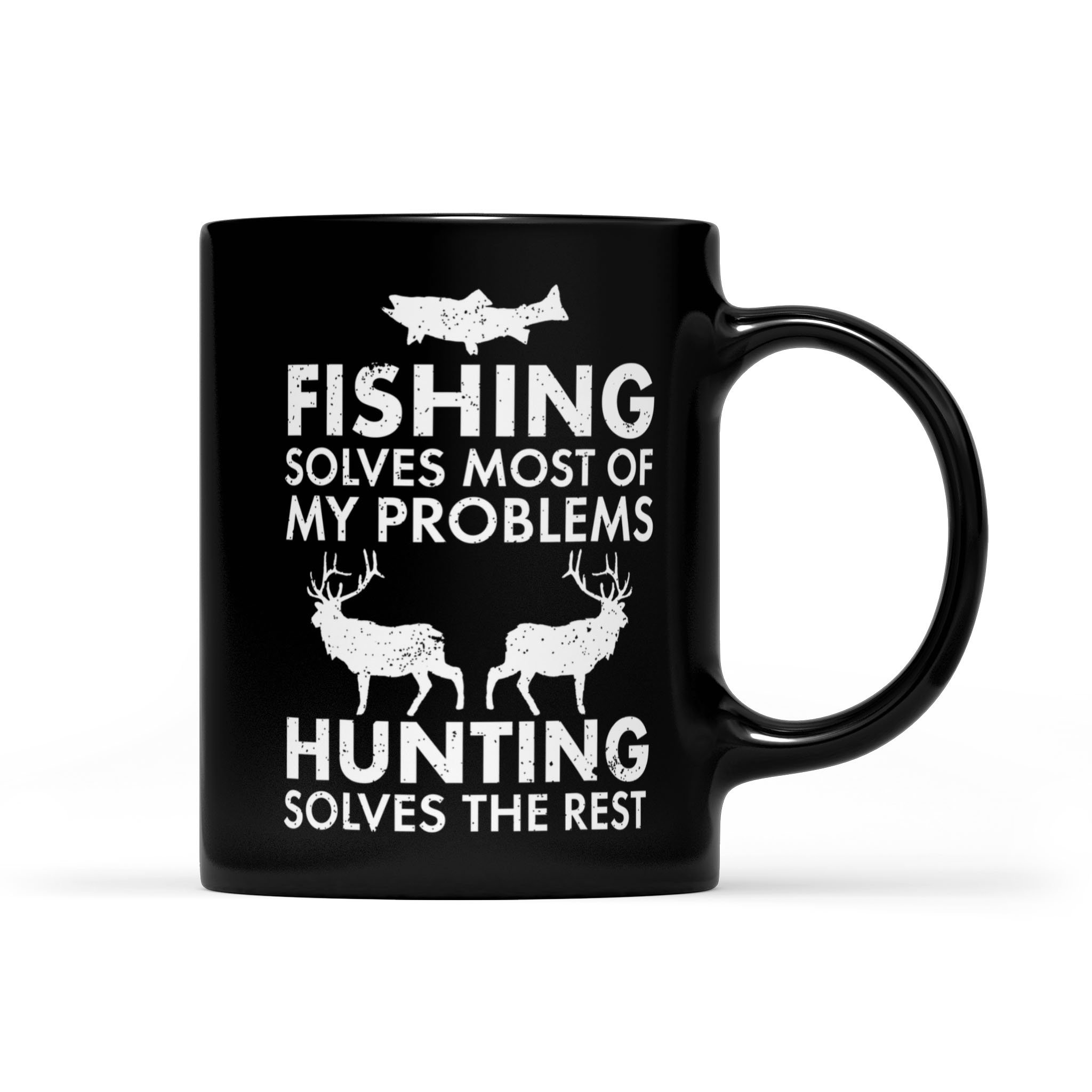 Funny Fishing And Hunting Gift Humor Hunter Cool – Black Mug