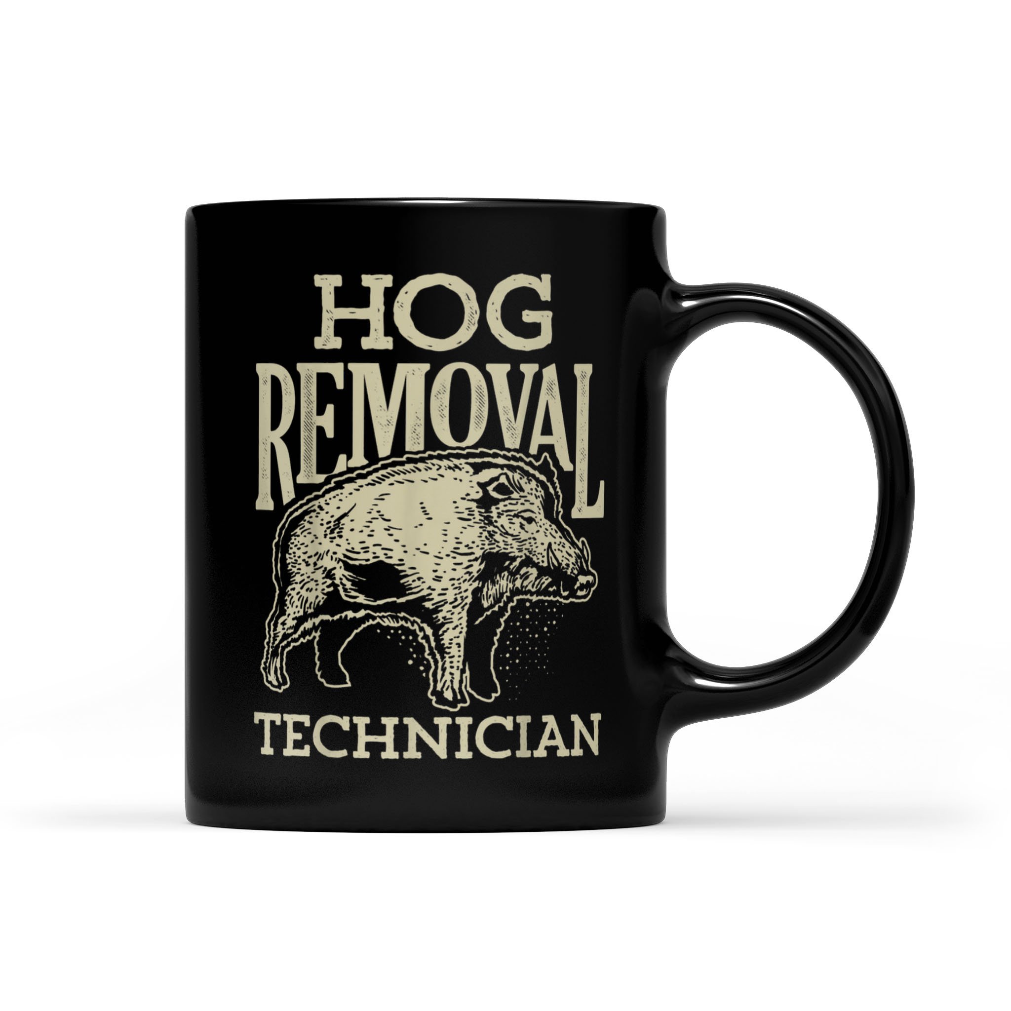 Hog Removal Technician Boar Hunting Vintage Pig Gift – Black Mug