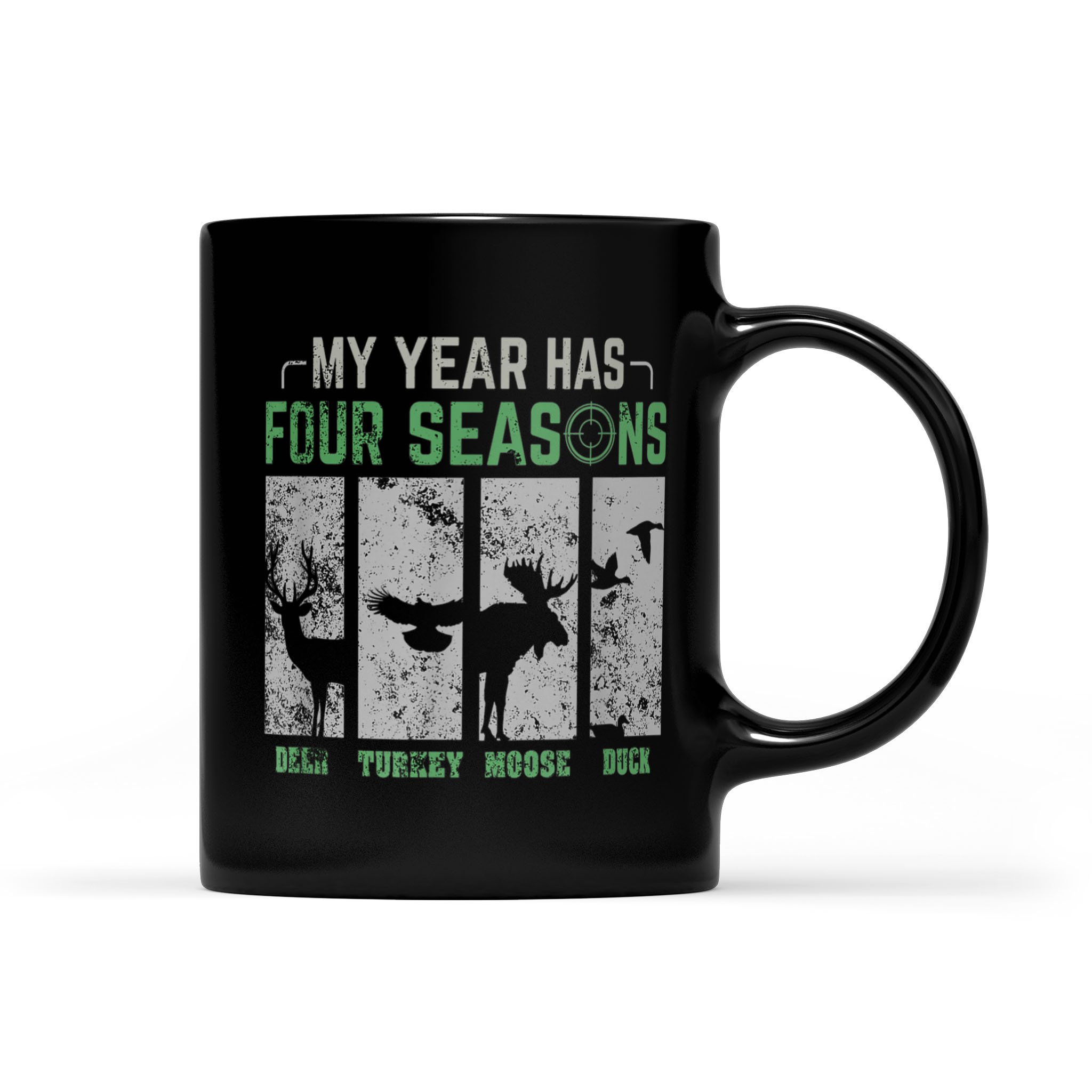 Hunting Funny Four Seasons Hunter Gift Hunting Season – Black Mug