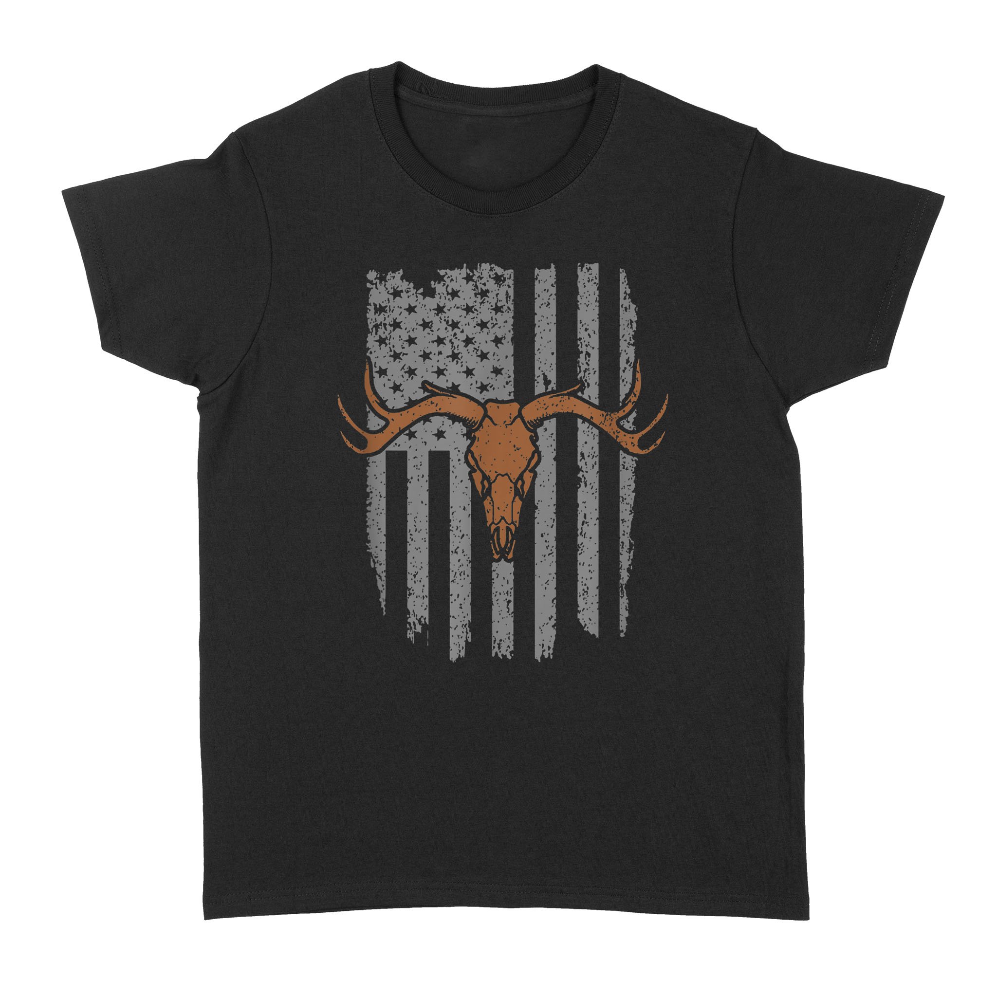 Hunting Deer Skull American Flag Funny Gift Idea – Standard Women’s T-shirt