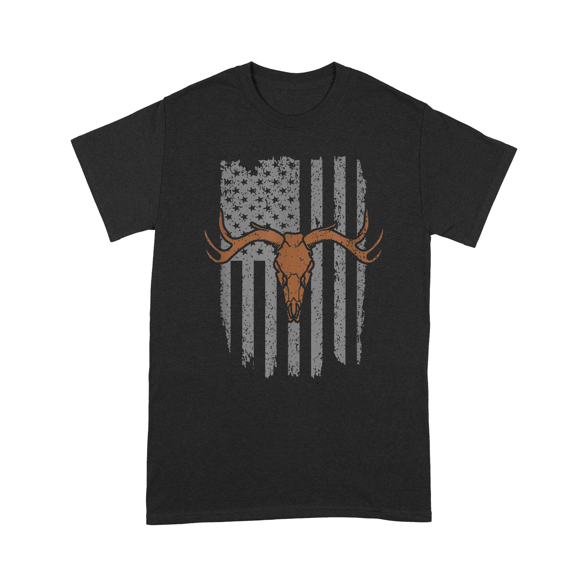 Hunting Deer Skull American Flag Funny Gift Idea – Standard T-shirt