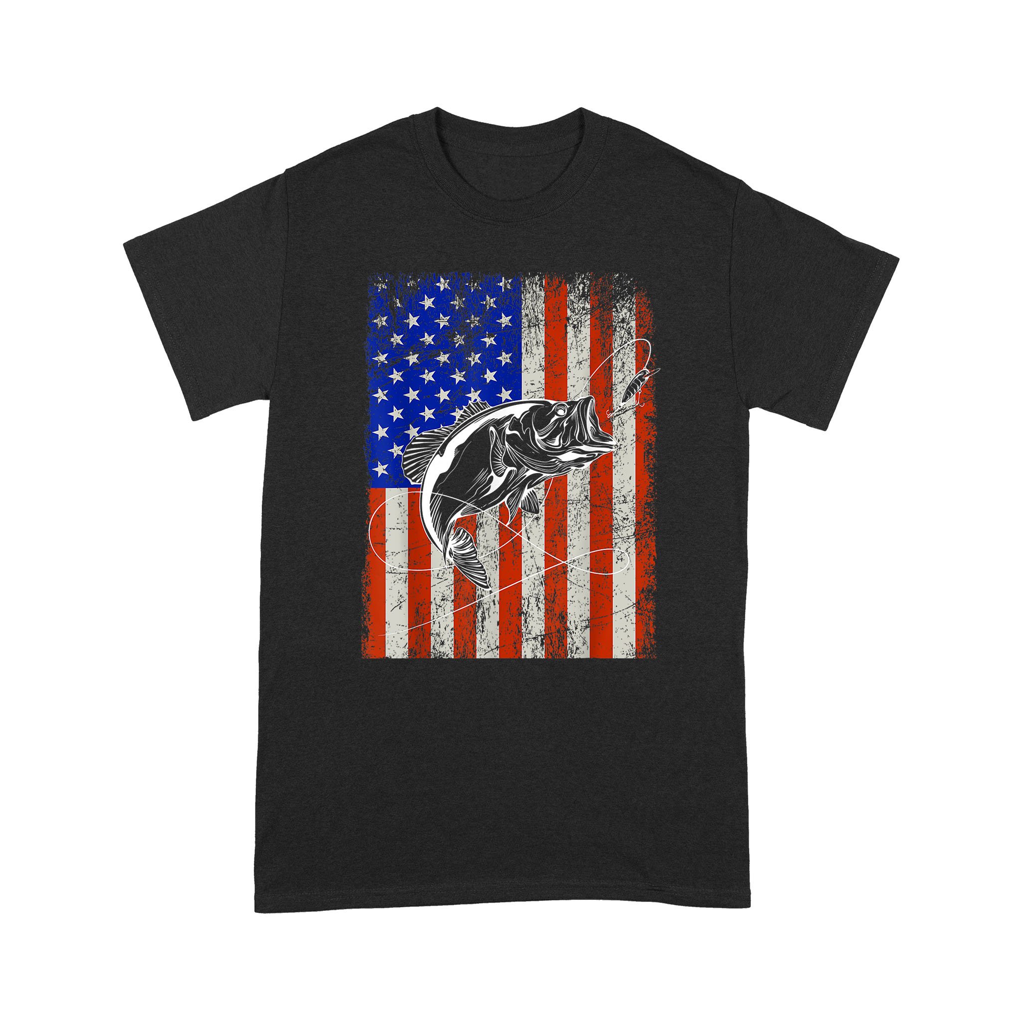 Fishing USA America Fish Hunting Camping Nature Gift Idea – Standard T-shirt