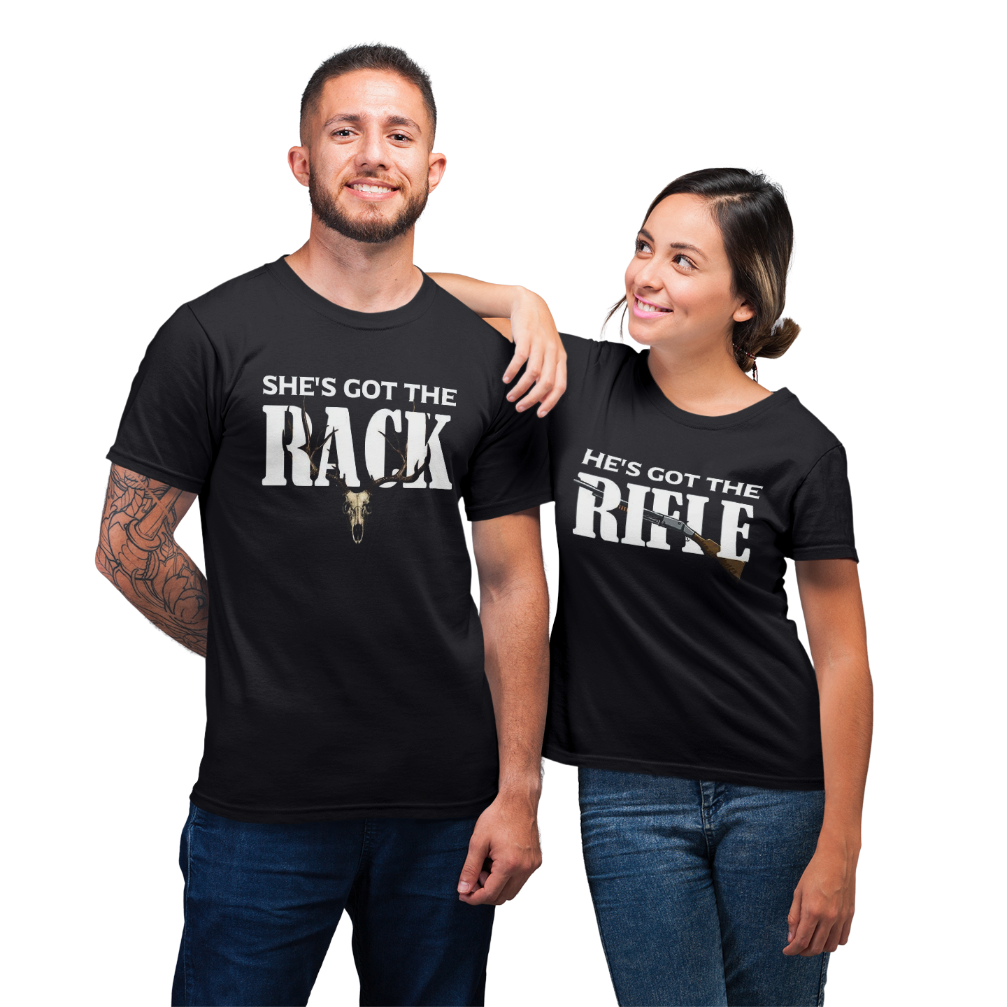 Matching For Hunting Couple She’s Got The Rack He’s Got The Rifle T-shirt