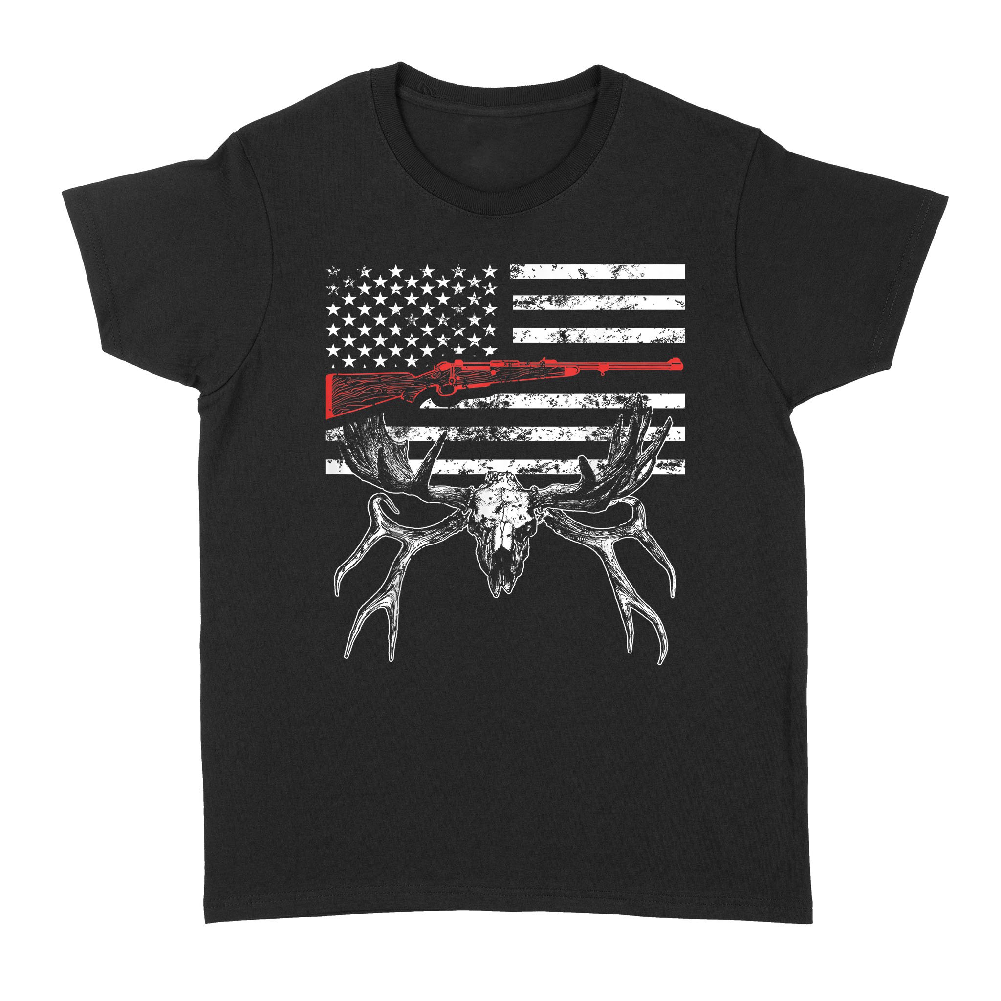 American Flag Deer Hunting USA Vintage Gifts – Standard Women’s T-shirt