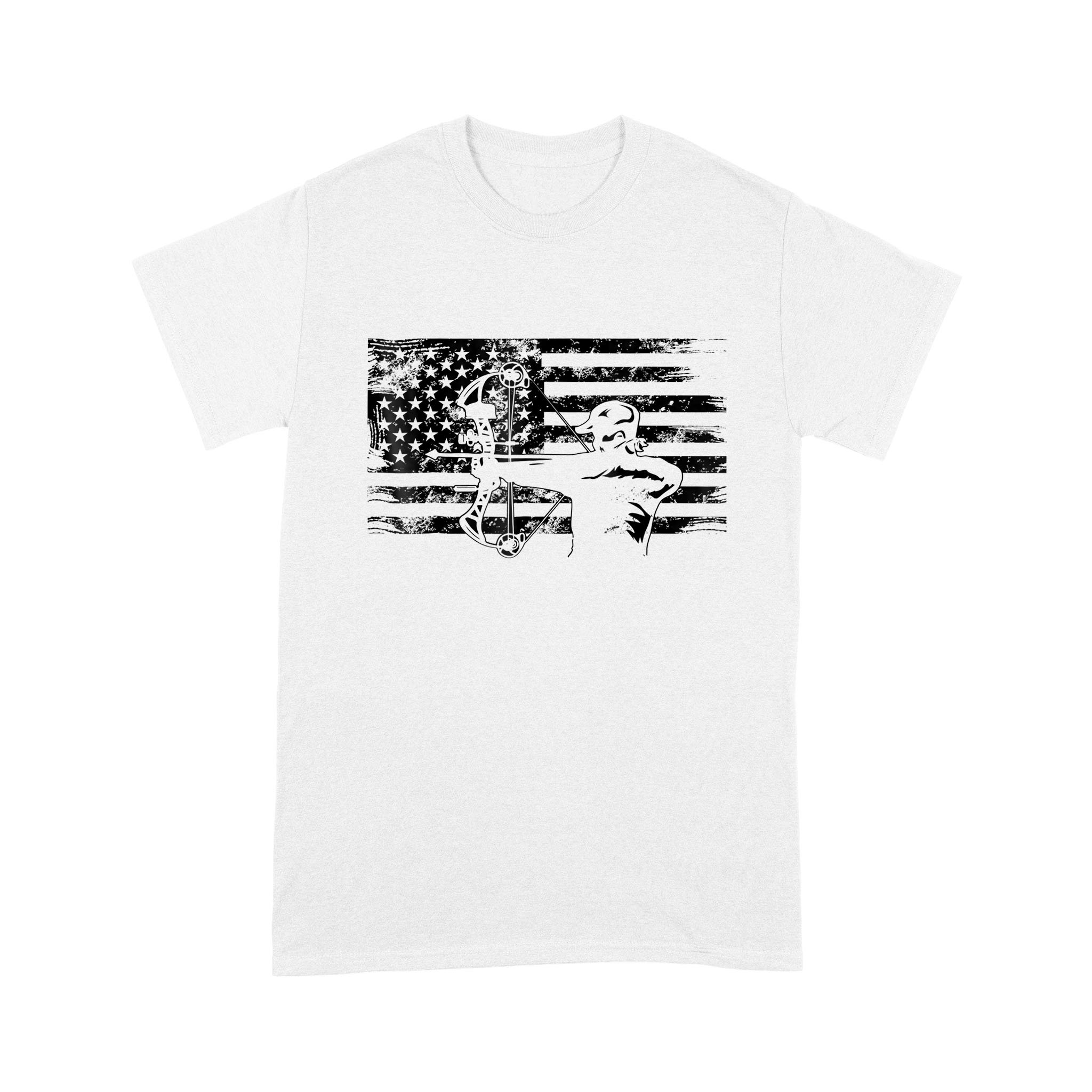 Hunting Archer American Flag Bowhunting Hunter – Standard T-shirt