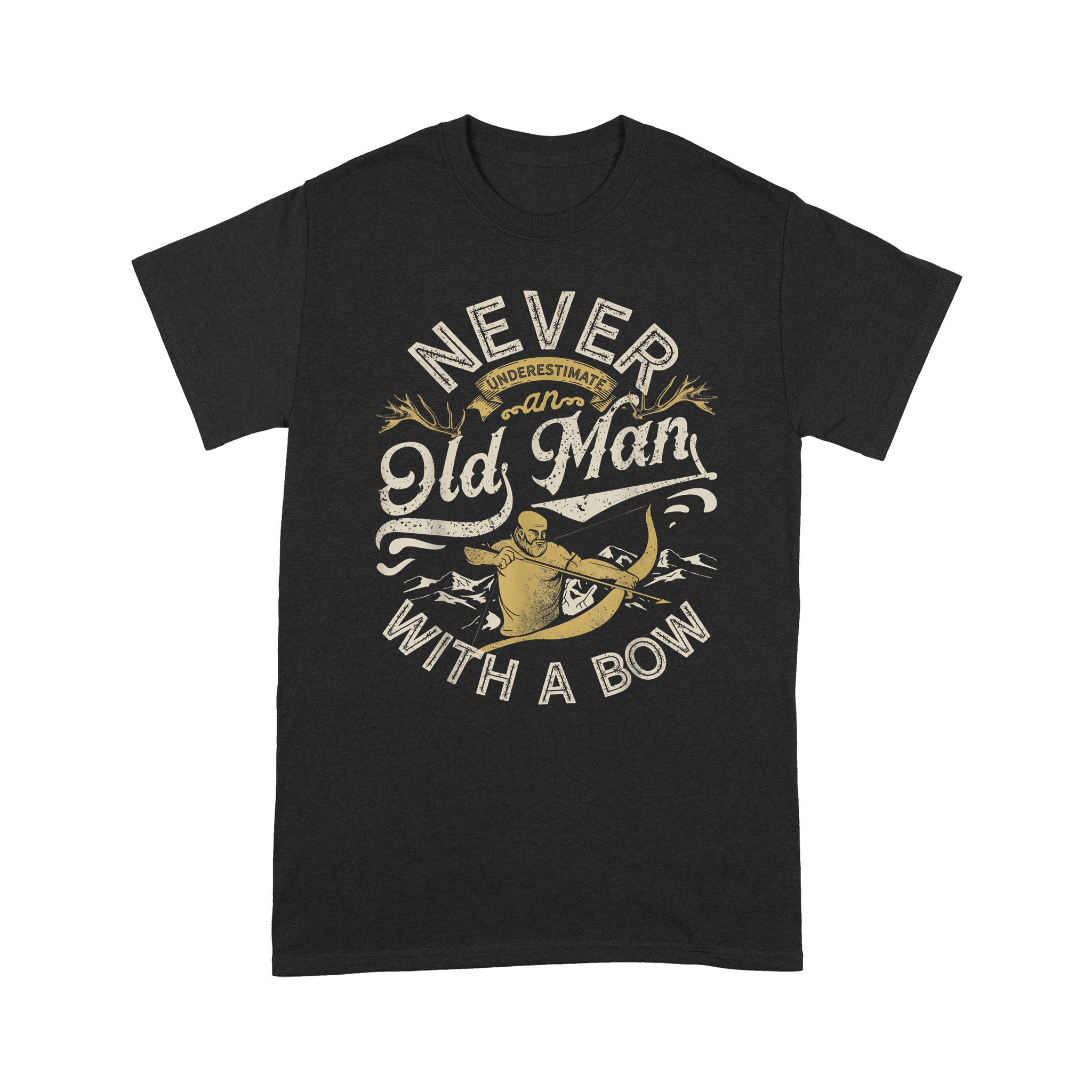 Old Man With A Bow Hunting Hunter Funny Gifts – Standard T-shirt