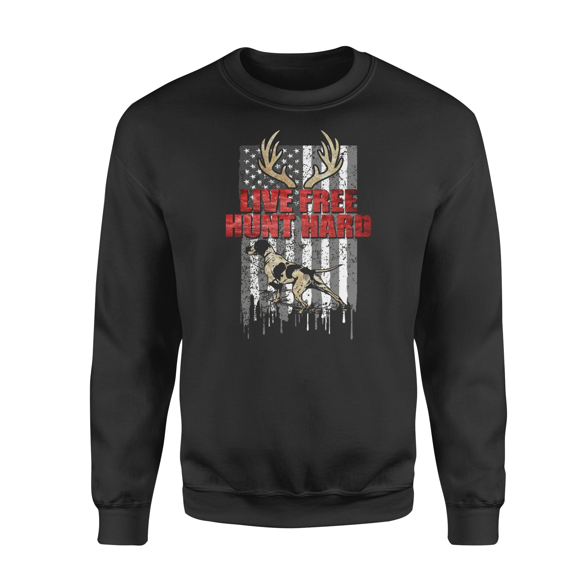 Deer Hunting American Flag Hunters Funny Gift idea for men Sweatshirt – Standard Crew Neck Sweatshirt