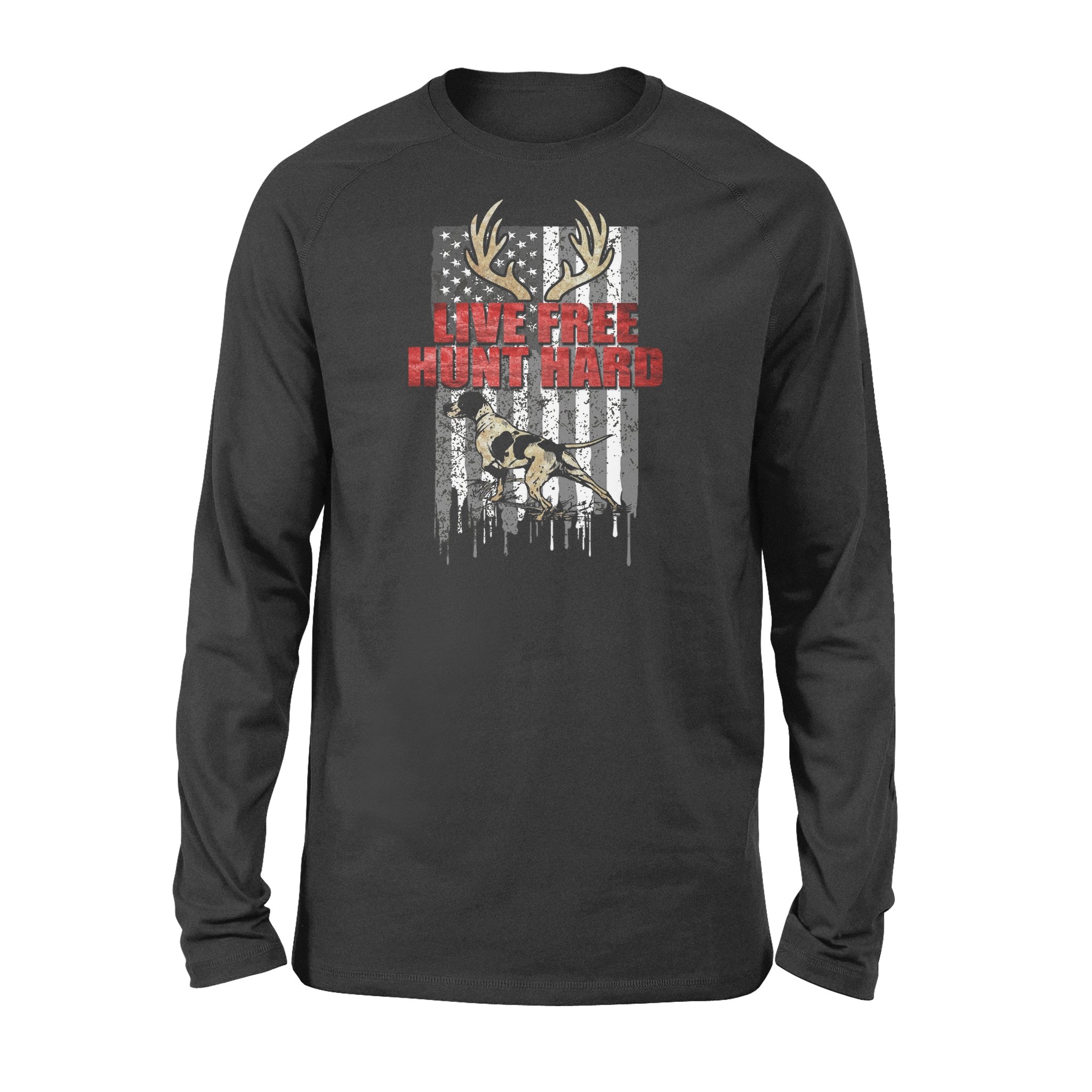 Deer Hunting American Flag Hunters Funny Gift idea for men Sweatshirt – Standard Long Sleeve