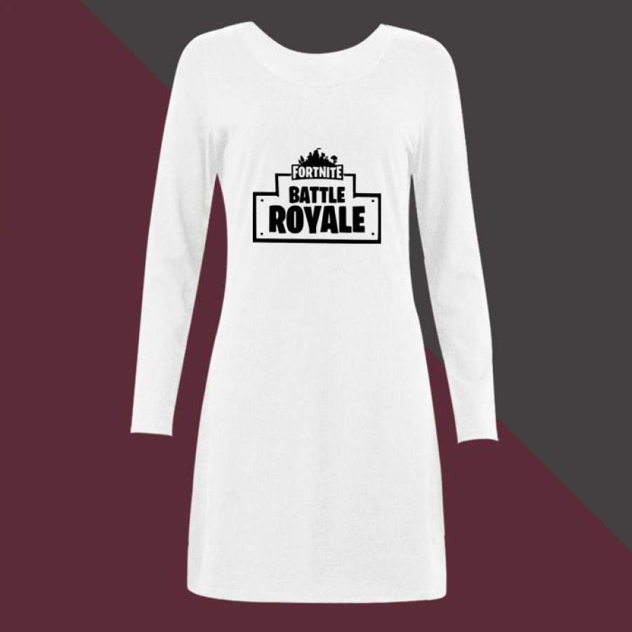 Fortnite Battle Royal Women Long Sleeve Nightdress | Teesmarvel