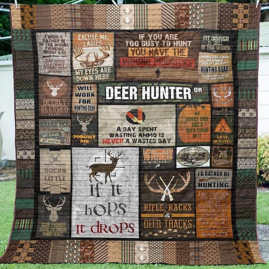 Ltr Deer Hunting Mount Me Quilt Bsm