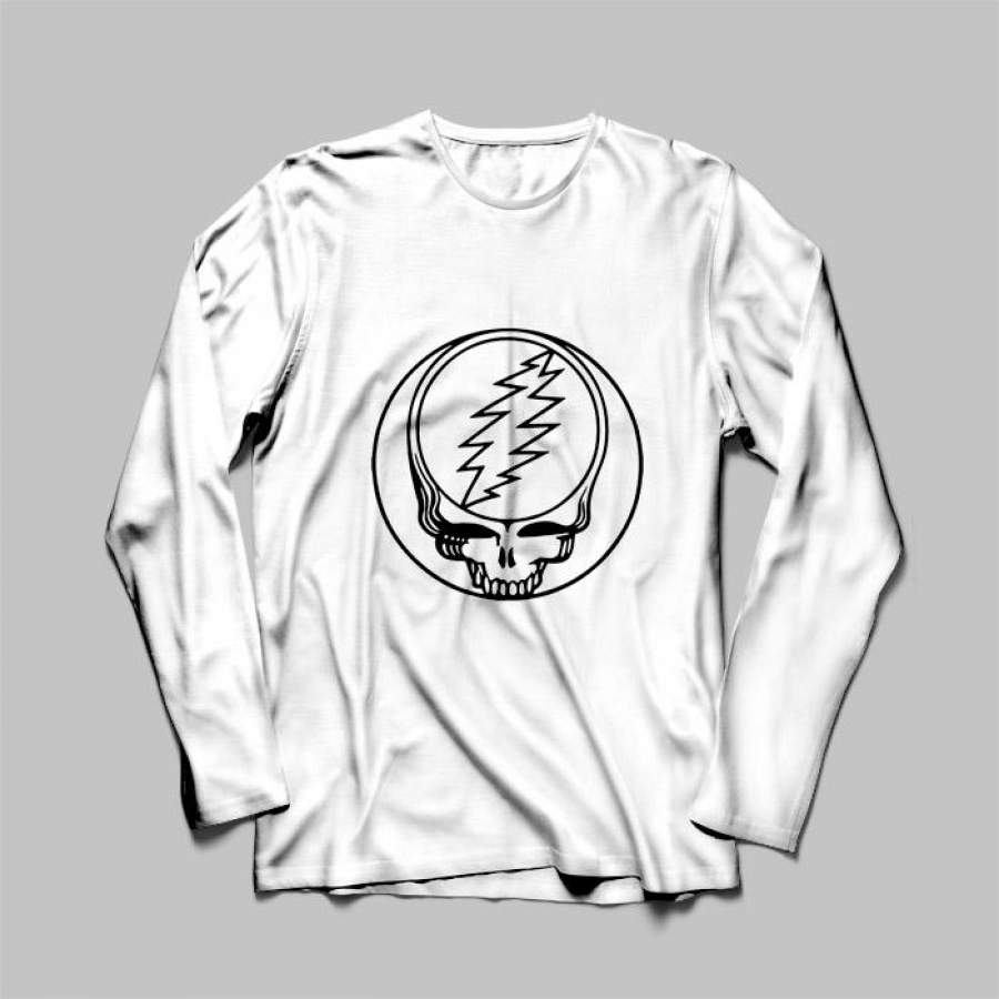 Black White Grateful Dead Men Long Sleeve | Teesmarvel