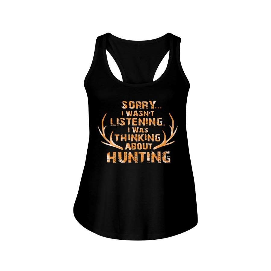 I Was Thinking About Hunting T-Shirt Ladies Flowy Tank