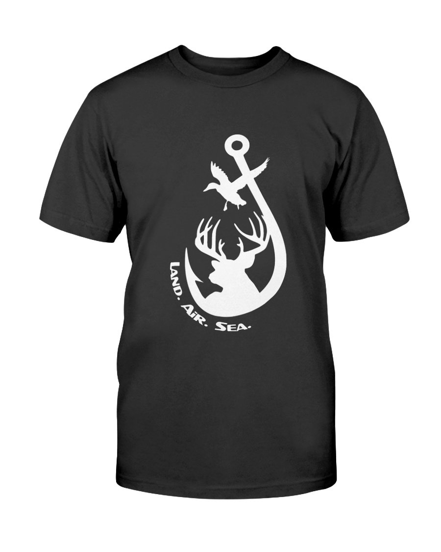 Awesome Hunting And Fishing Tee! Deer Duck And Fish Hook!