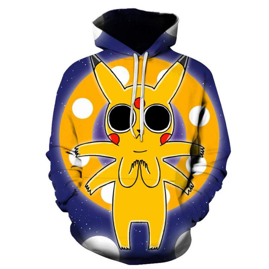 Cute Pokemon Hoodie 3D All-Over Print Pullover Pocket Monsters Sweatshirt Ideal Present