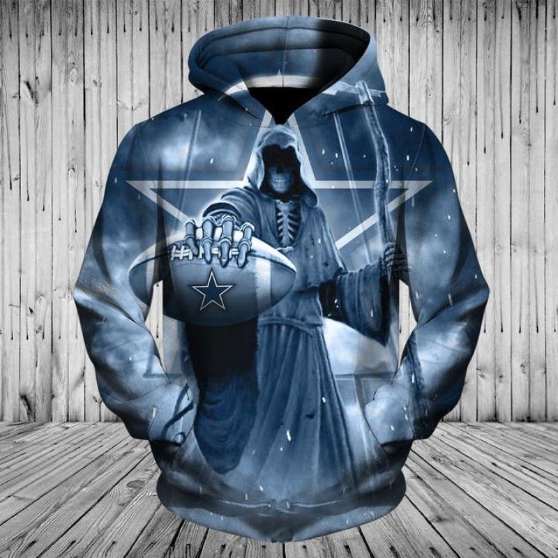 Dallas Cowboys Death Skull Dallas Cowboys Pullover 3D Pullover Hoodie, Bomber Jacket, Sweatshirt, T-Shirt