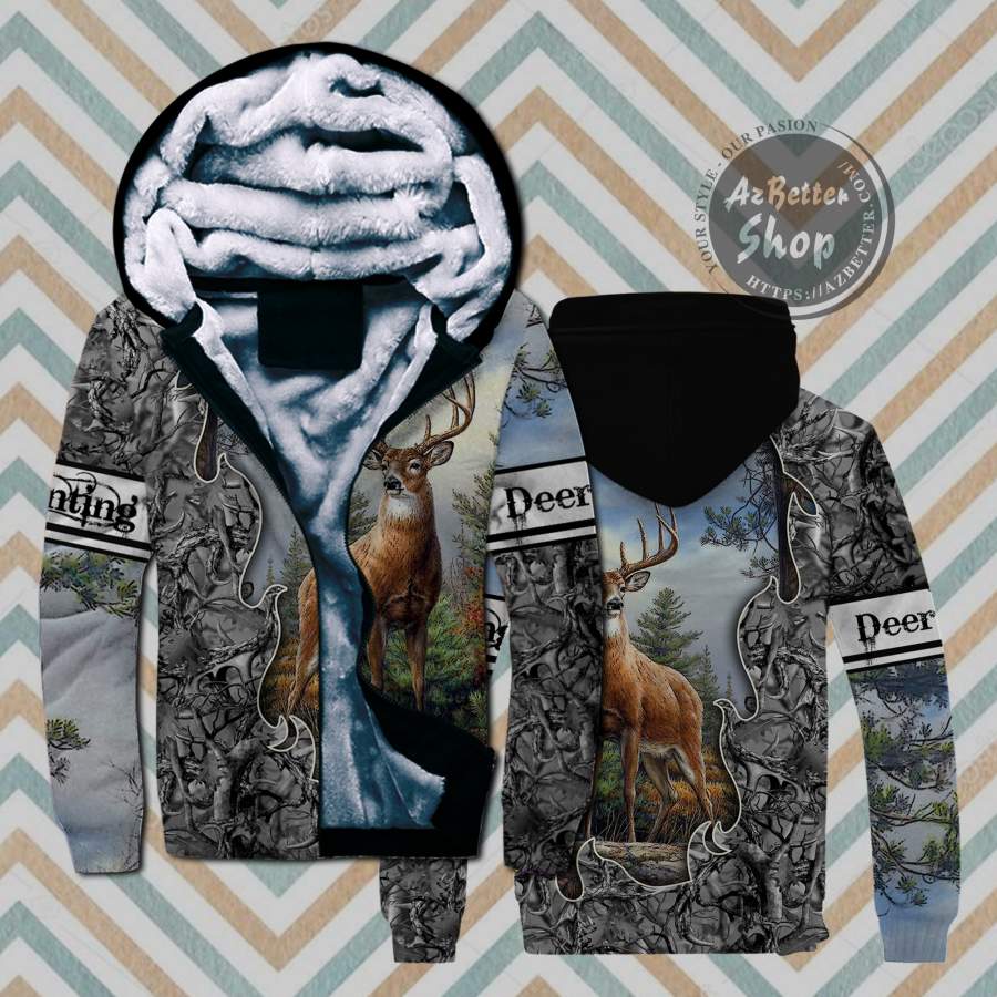 Deer Hunting Fleece 3D Hoodie