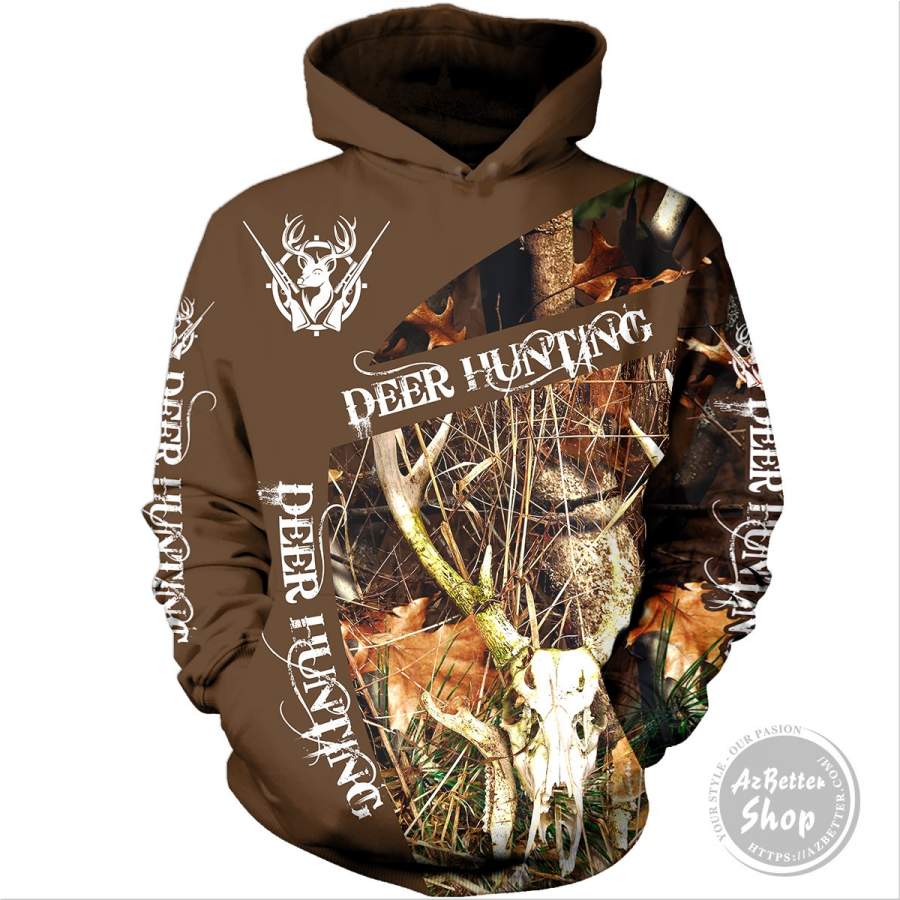 Deer Hunting Skull Deer 3D Hoodie