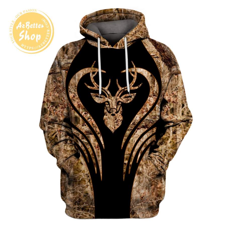 Hunting Deer With Shadow 3D Hoodie