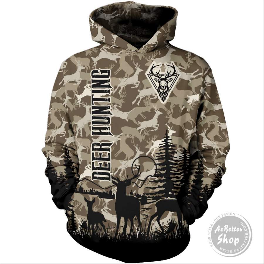 Deer Hunting Camo 3D Hoodie