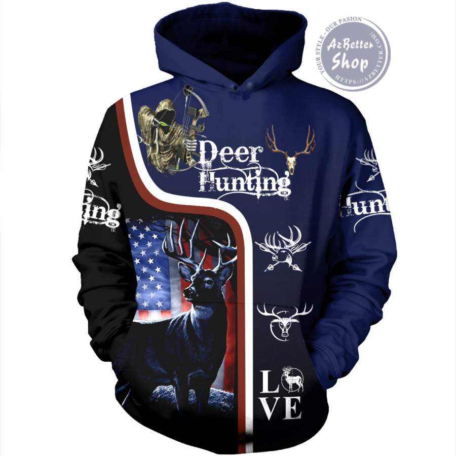 Hunting Deer With Death 3D Hoodie