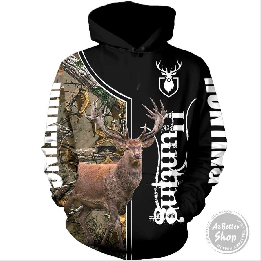 Hunting Elk Forest 3D Hoodie