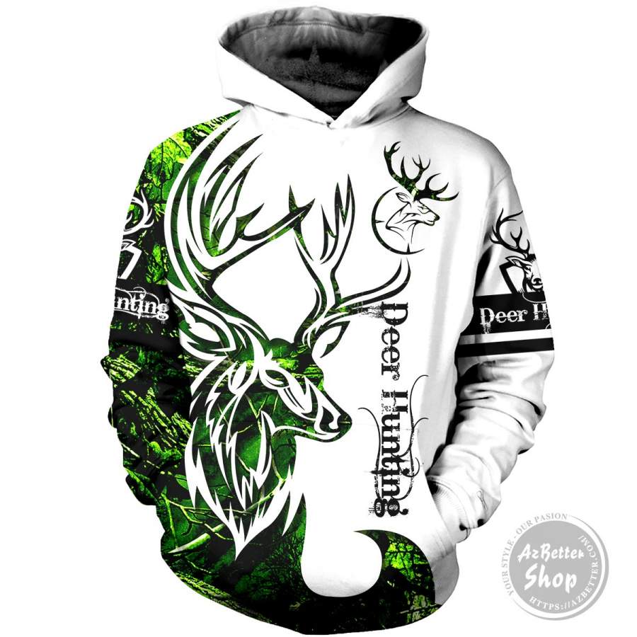 Deer Hunting With The Green Forest 3D Hoodie