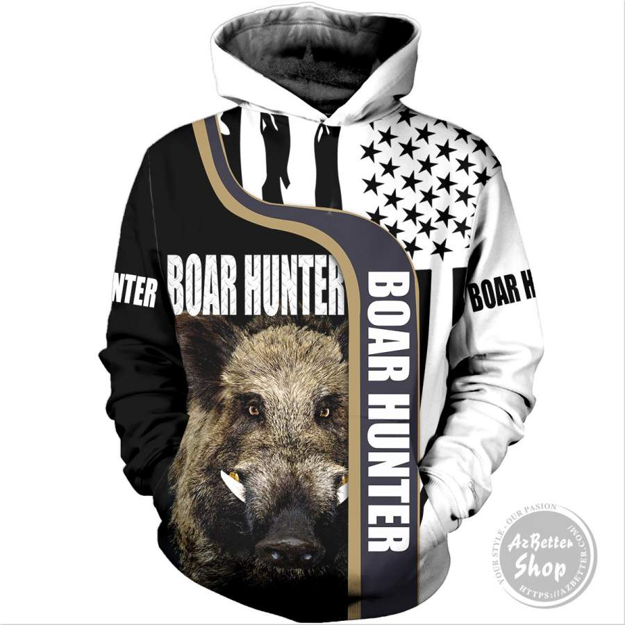 Hunting Boar Hunt US American 3D Hoodie