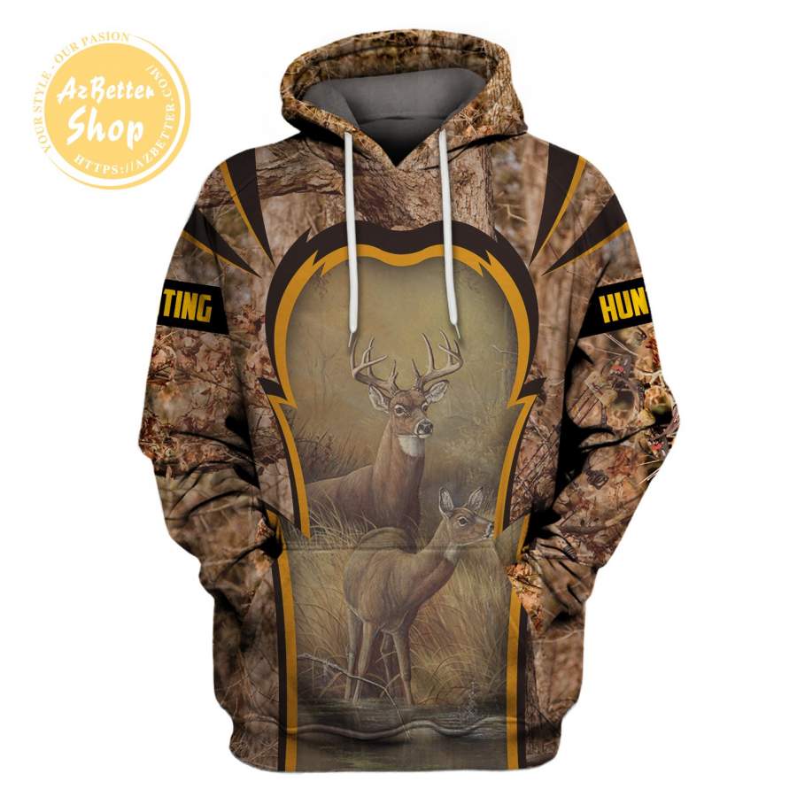 Hunting With Deer 3D Hoodie