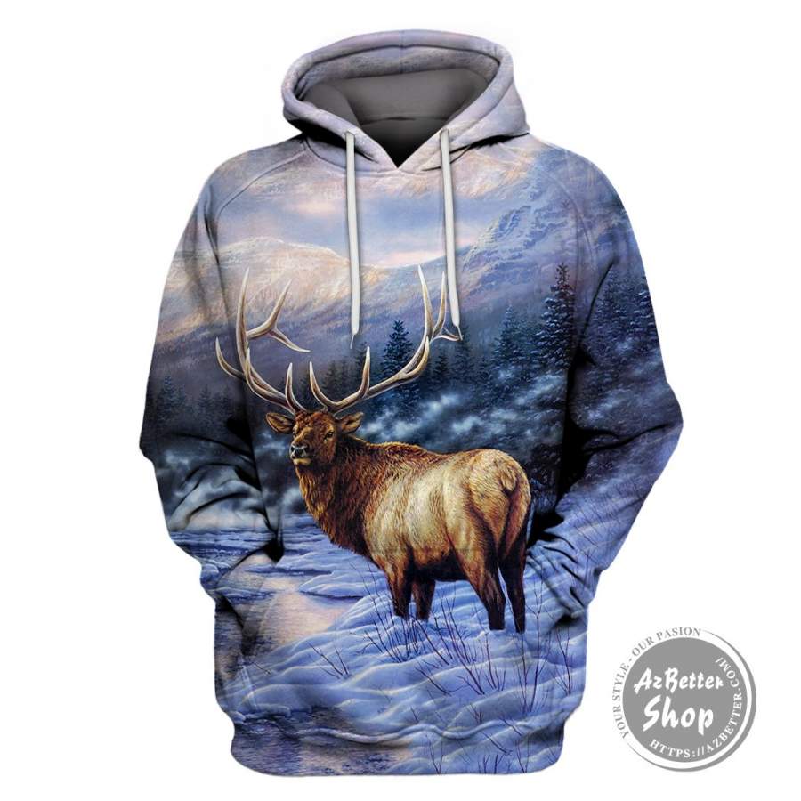 Hunting Deer In Snow 3D Shirts