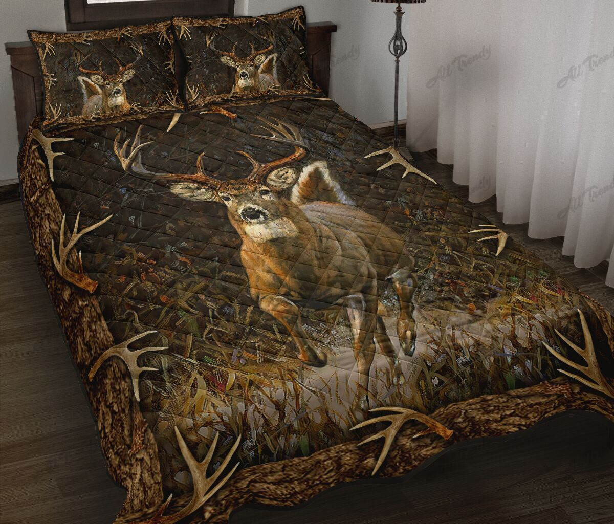 Deer Camo Bedding Set, Hunting Bedding Set,Love Hunting 3D Design All Over Printed(6228)