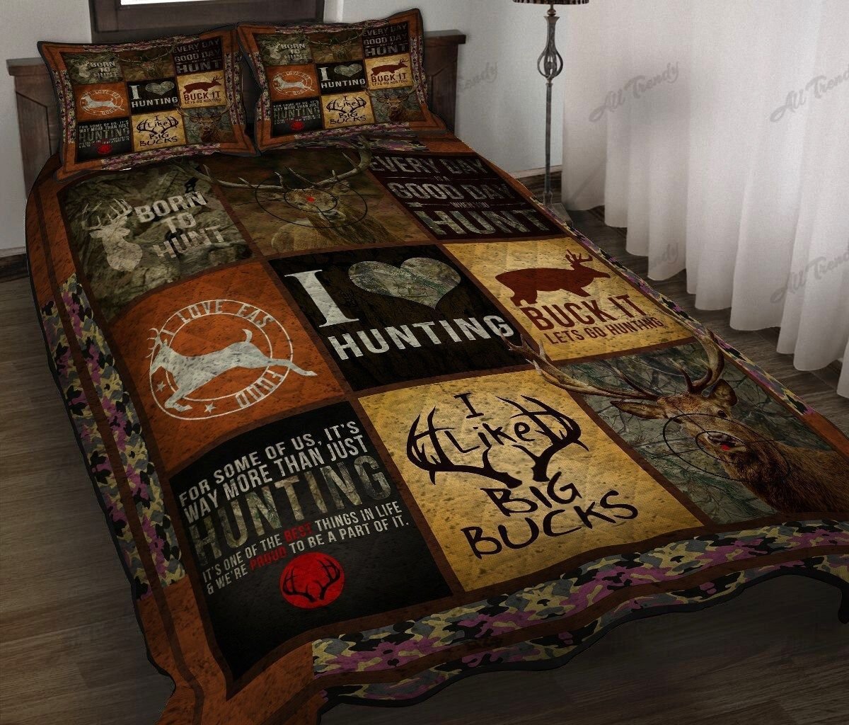 I Love Hunting Big Bucks Hunting Bedding Set Choose Your Design Deer Hunter Bedding Set 3D Design All