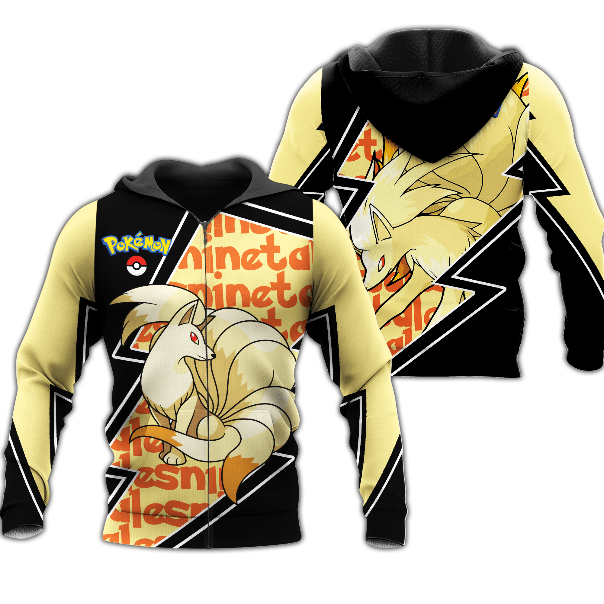 Ninetales Zip Hoodie Costume Pokemon Shirt Fan Gift Idea