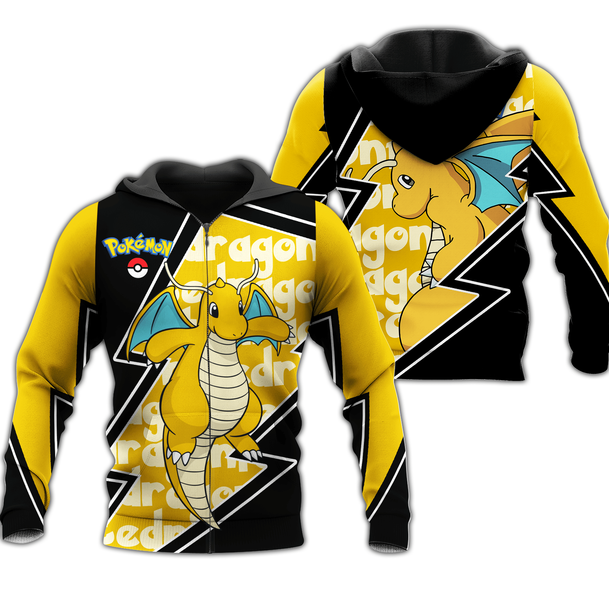 Dragonite Zip Hoodie Costume Pokemon Shirt Fan Gift Idea