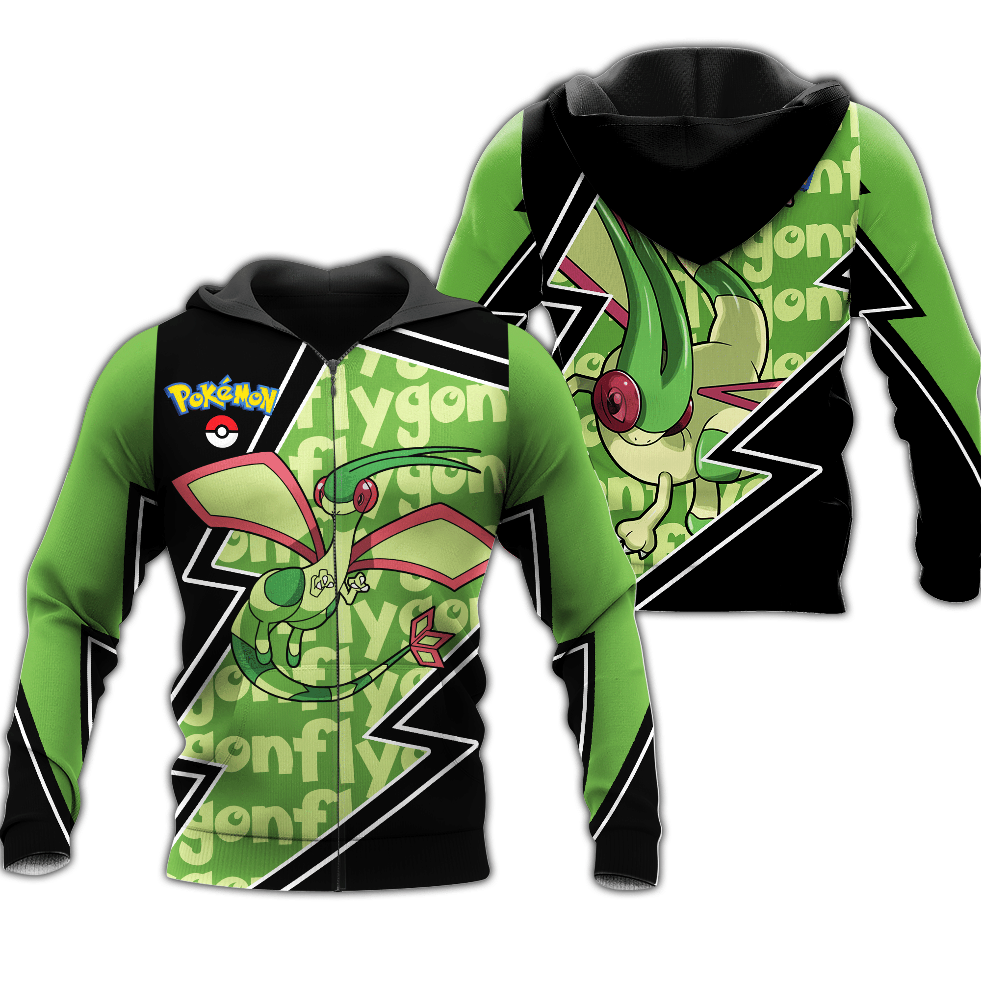 Flygon Zip Hoodie Costume Pokemon Shirt Fan Gift Idea