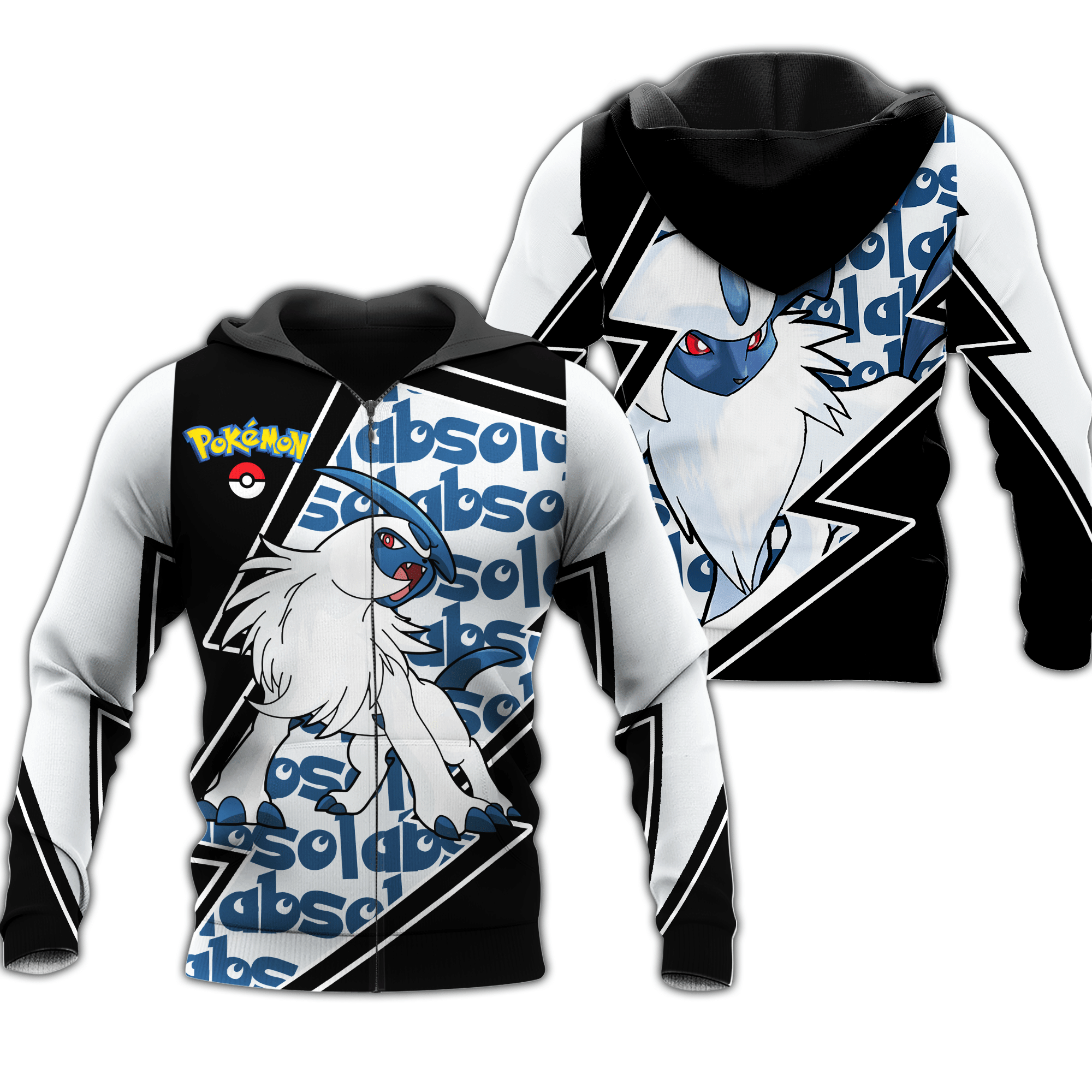 Absol Zip Hoodie Costume Pokemon Shirt Fan Gift Idea