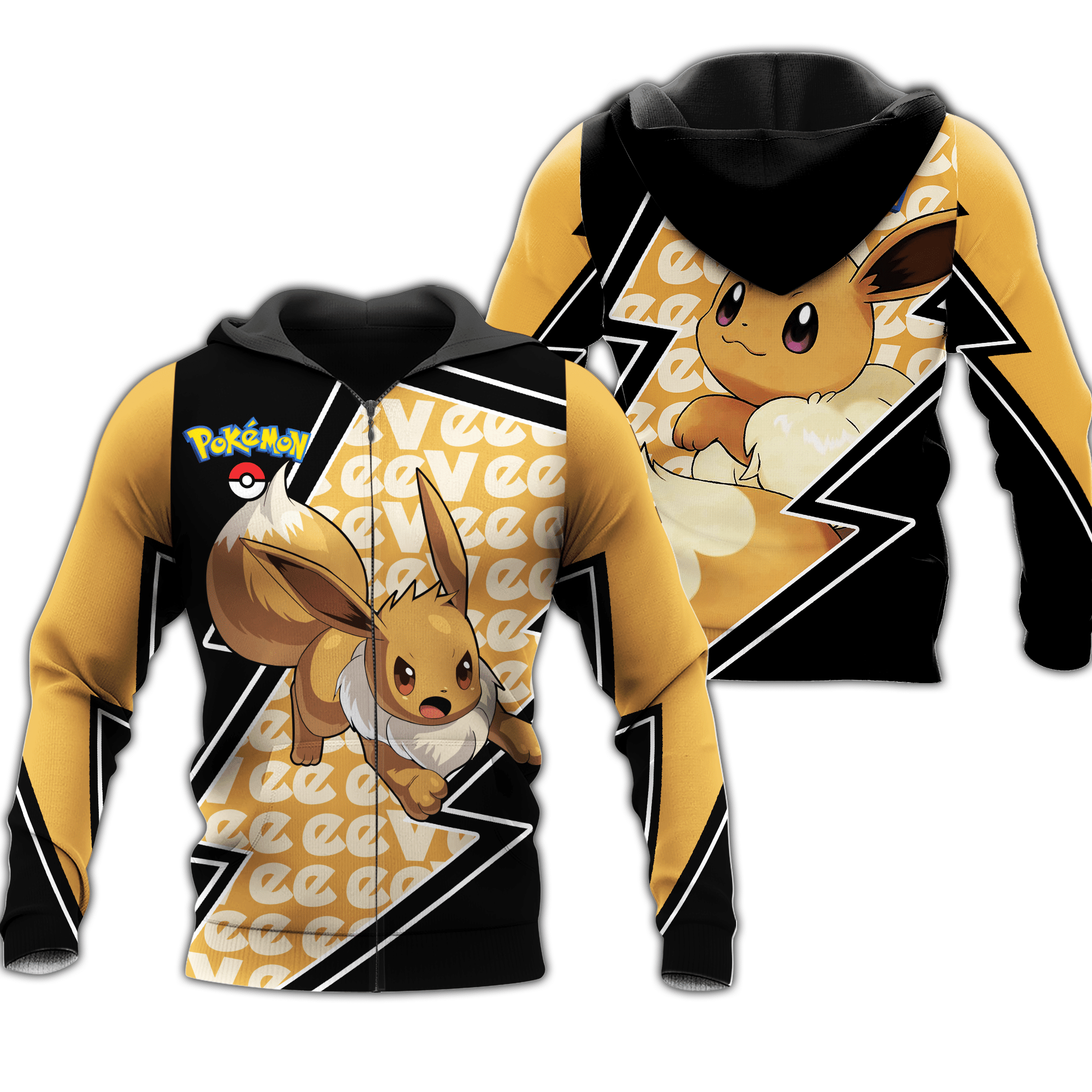 Eevee Zip Hoodie Costume Pokemon Shirt Fan Gift Idea