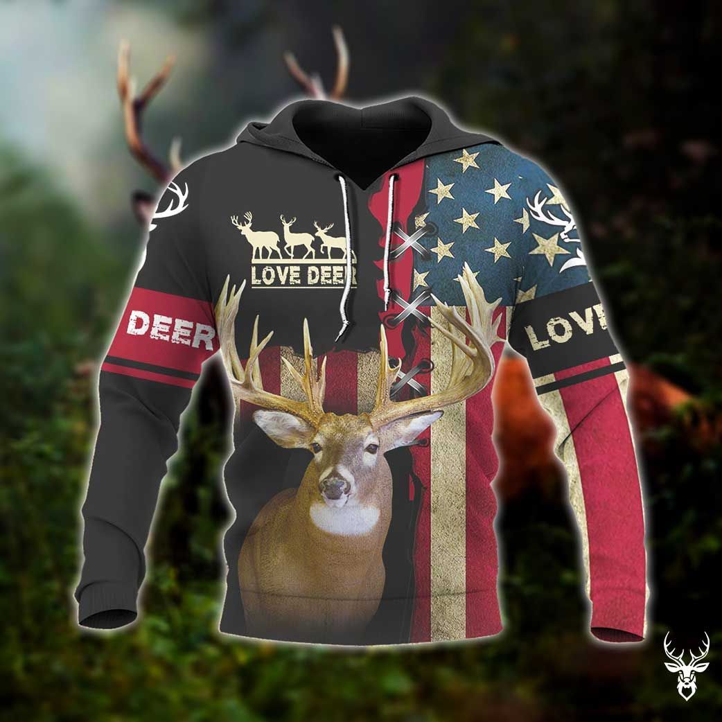 DEER HUNTING FLAG HOODIE QQ TDT182008H97BV