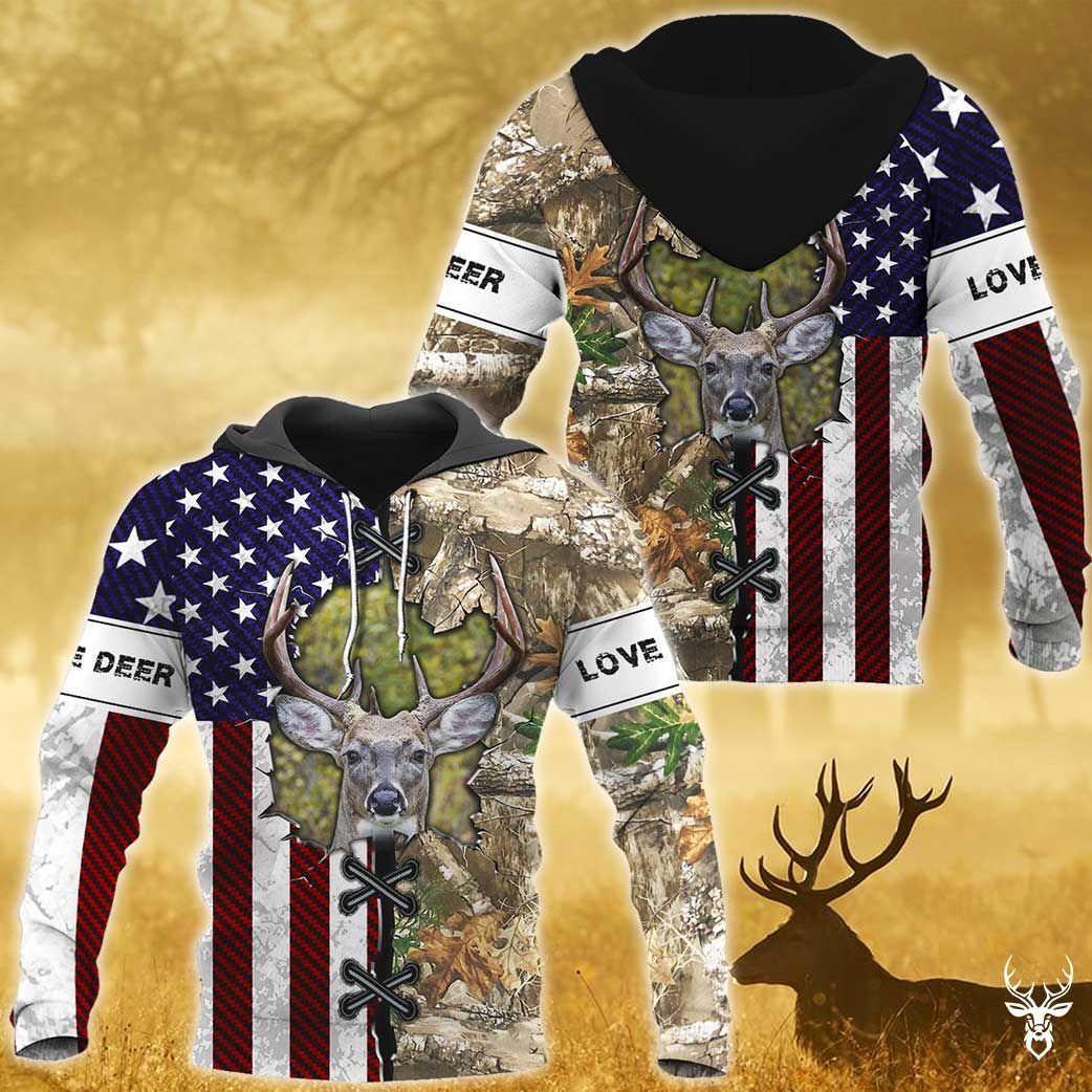 DEER HUNTING FLAG HOODIE QQ TDT182008H94TW