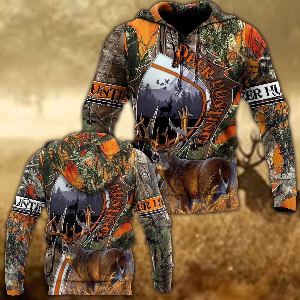 CAMO DEER HUNTING 3D HOODIE QQ TDT112008A19WE