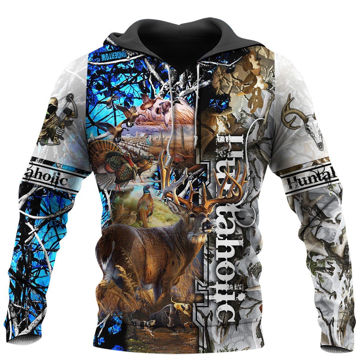 DEER HUNTING BLUE HOODIE QQ TDT08200914BF