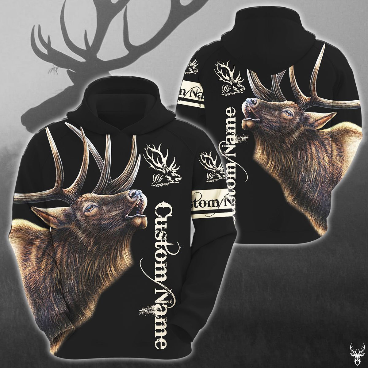 Elk Deer Hunting Custom Name Hoodie PP TDT312008F03HN