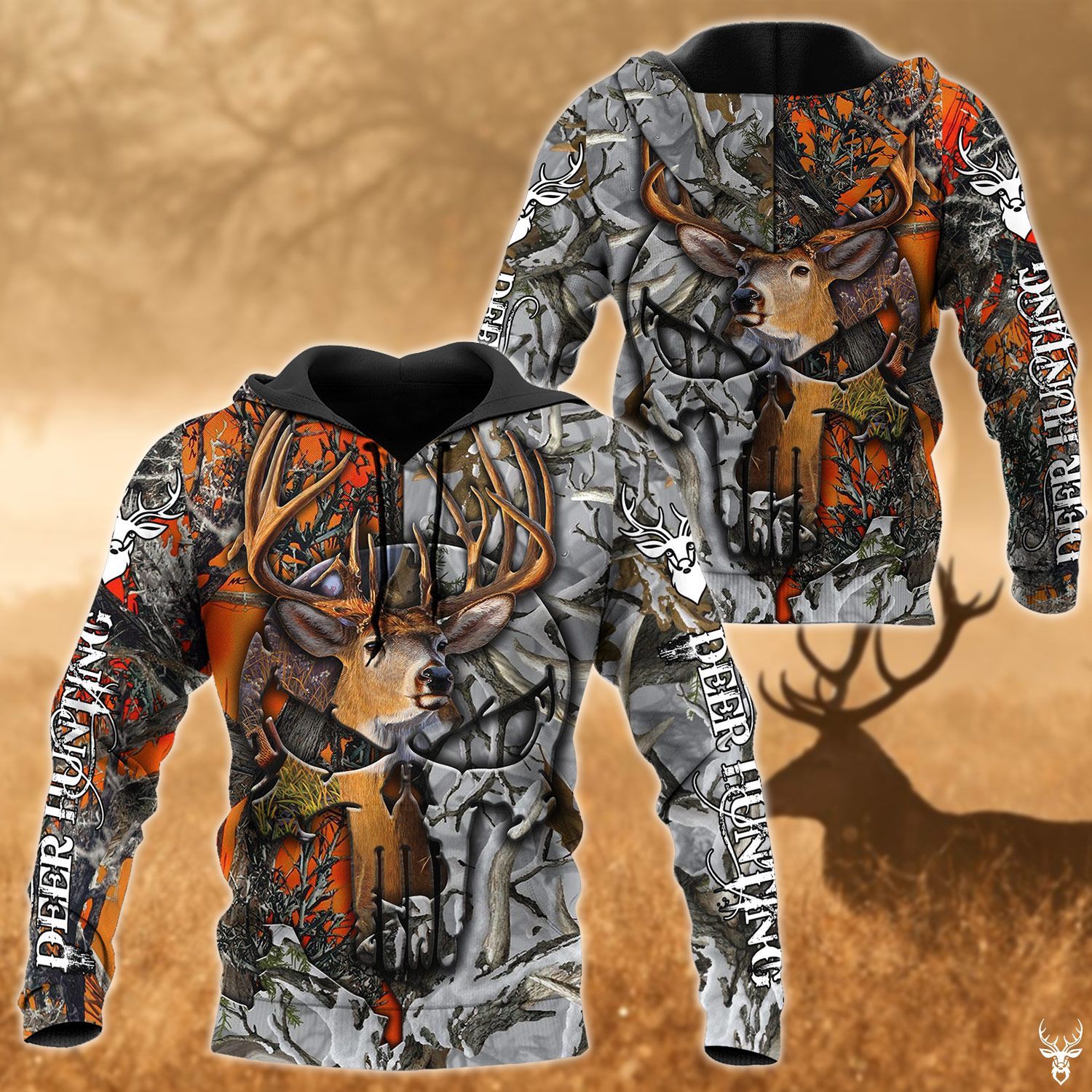 Deer Hunting Skull Hoodie QQ TDT1820008F05BC