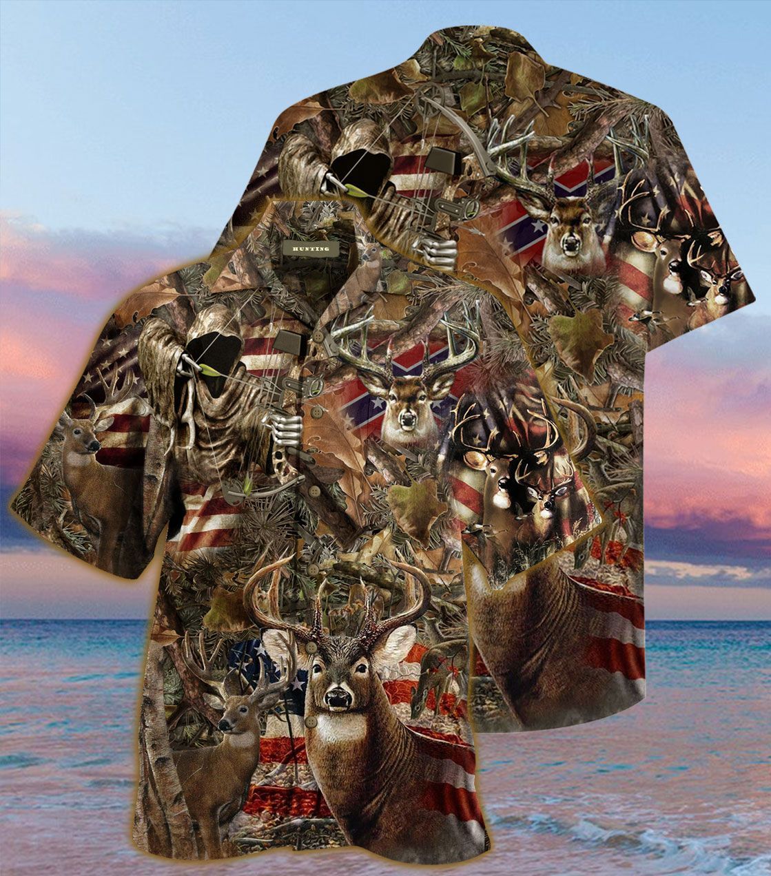 DEER HUNTING FLAG BUTTON SHIRT PP PHT302008A05HA