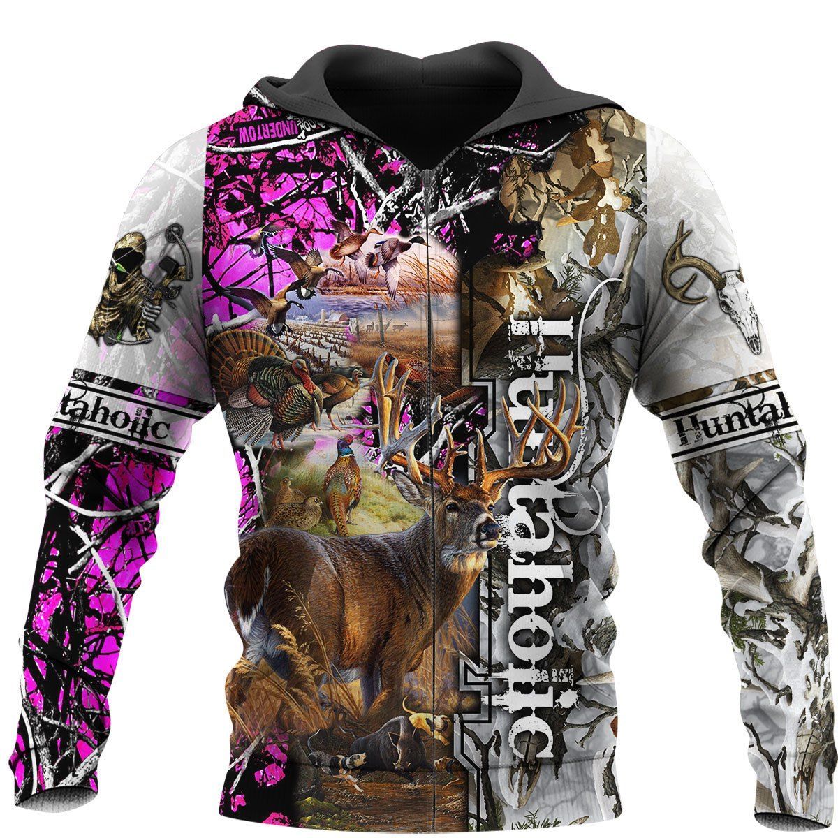 DEER HUNTING PURPLE HOODIE QQ TDT08200914BF