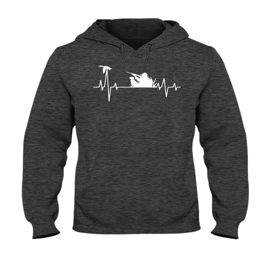 Duck Hunting Waterfowl Hunters Heartbeat Pullover Hoodie