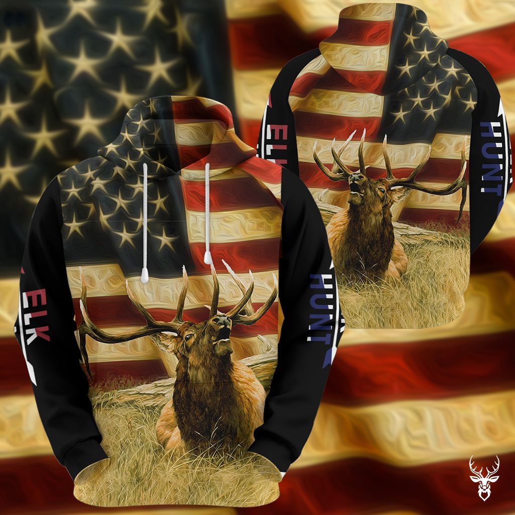 Elk Hunting Flag 3D Hoodie QQ TDT072009O03HN